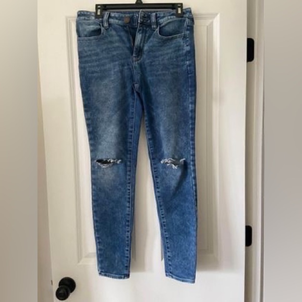 Womens American Eagle Size 6 Jeggings Medium Wash